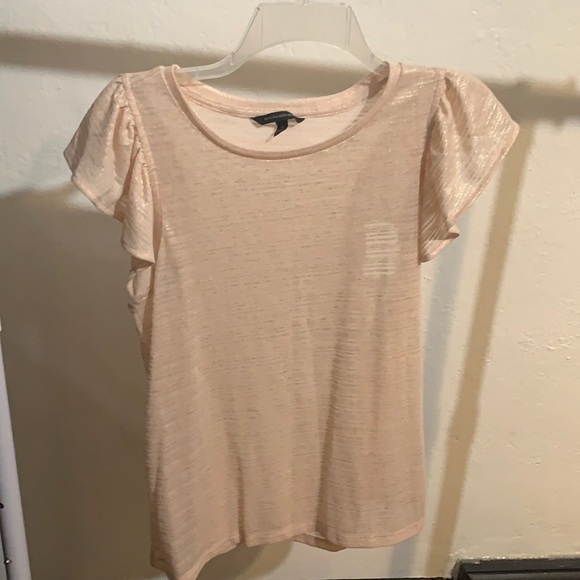 Never worn BR shimmer tee (sz M) ruffled sleeves - Picture 1 of 6
